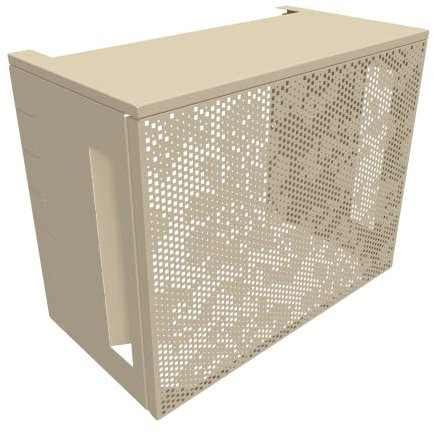 Cache clim et cache pompe à chaleur ATOLE en aluminium thermolaqué - Taille 1 : H. 80 x L. 100 x P. 54 cm - Crème