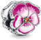 MariaFonte Charm Neu 2024 Kompatibel Alle Marken Stiefmütterchen Rose Blau Glücksbringer 925 Silber Anhänger Originalangebote Geburtstag Freundschaft Mama Perle Herz Familie Weihnachten (Rose)