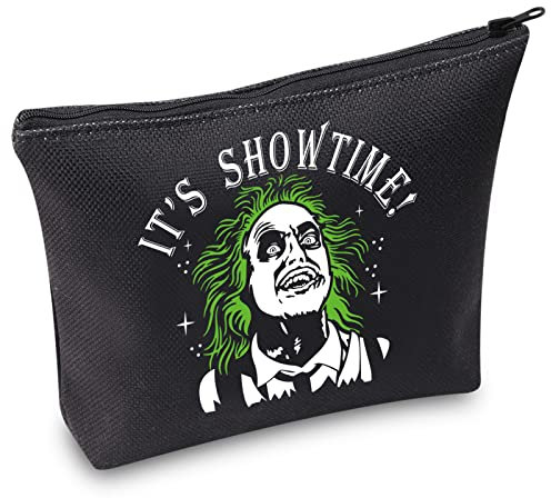 WZMPA Kosmetiktasche mit Reißverschluss für Damen und Mädchen, Motiv: Geisterfilme, Horrorfilm-inspiriertes Geschenk, Zeit anzeigen, Passform: