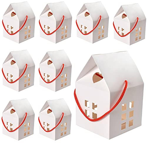 Hayaww 26 Pcs Kraftpapier Geschenk Box,Kraft Kleine Geschenkboxen Boxen Aus Kraftpapier SüßIgkeiten Schachtel Kuchen Karton,8x8x7.5cm,FüR Diy Geschenk,Hochzeit,Party,Geburtstags Box,GebäCk (Weiß)