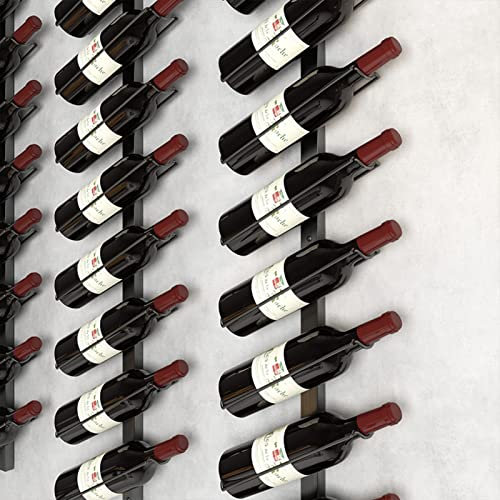 Fetarxue Casier à vin Mural Suspendu Étagère de Rangement Murale Bouteille de vin Organisateur d'affichage en Fer forgé pour Bar Cave à vin Cuisine 25cm 50cm 75cm 100cm 125cm , Noir/Or (Color : Gol
