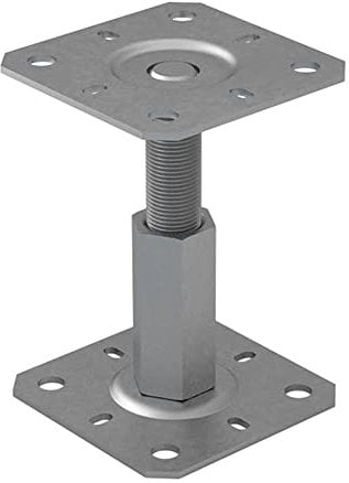 Supporto per gazebo per terrazze pergola (100 mm x 100 mm) zincato, regolabile, 100 – 150 mm