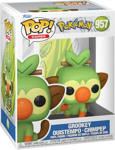 Funko POP! Games: Pokemon - Grookey | Offizielles Gaming Merch - Vinyl Sammelfigur als Regal Deko - Geschenkidee zum Geburtstag für Fans und Sammler