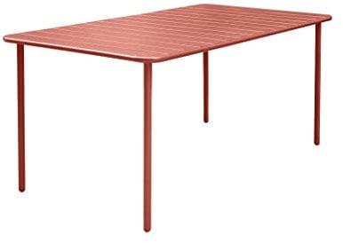 Metall-Gartentisch 6-8 Personen, Amelia Terracotta 160 x 90 x H 72,5 cm