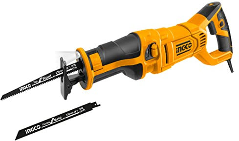 Ingco RS12001 Seghetto A Gattuccio 1200 W Sega Universale Velocità Variabile Luce Led Integrata 2 Lame Incluse Sds