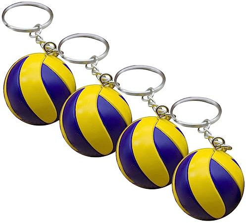 FOMIYES 4 Stück Volleyball-Schlüsselanhänger – Volleyball-Modell Spielzeug, Miniatur-Volleyball-Anhänger zum Aufhängen mit realistischer Textur für Sportfans und Studenten