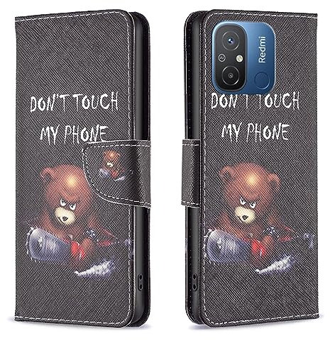 Wigento Für Xiaomi Redmi 12C Kunstleder Handy Tasche Book Motiv 1 Schutz Hülle Case Cover Etui Neu