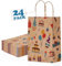 Switory Geschenktüten 24 Stück Party Papiertüten, Braun Klein Papiertüten mit Henkel zum Mitgebsel Geburtstag, Kindergeburtstag, Geschenken, Party 15x8x21CM