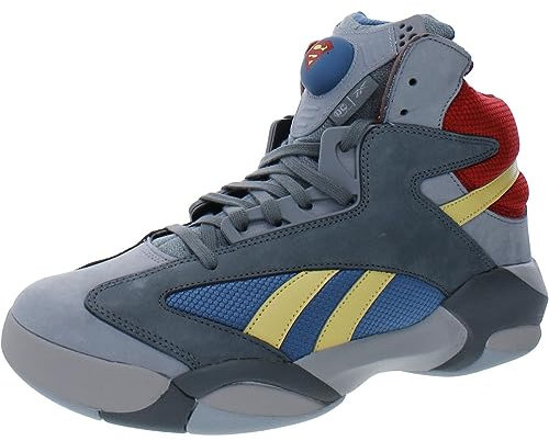 Reebok Shaq Attaq Herren-Fitness-Basketballschuhe aus Wildleder, Grau, 44 EU