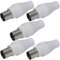 AERZETIX – C68973 - Lot de 5 fiche/prise/connecteur d'antenne RF femelle droit TV pour câbles coaxiaux - SAT adaptateur télé coupleur