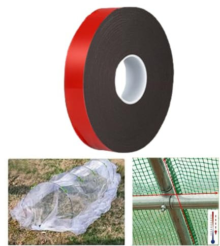 HayLEa Ruban adhésif Mousse Thermique Anti-Chaleur pour Arceau Serre de Jardin pour Tunnel (2mm d'épaisseur, Longueur 25m, Largeur 5cm)