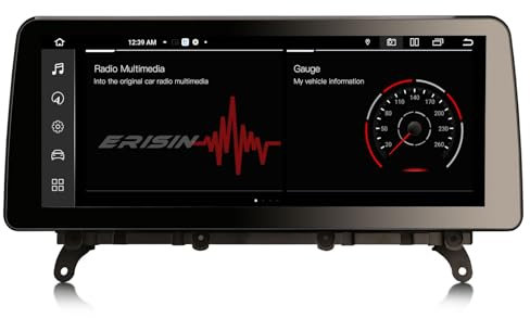 Erisin 8-Core 8G+128G Android 14 GPS Navegación Estéreo de Automóvil para BMW X3 F25 X4 F26 (2011-2013) CIC Soporta 12,3 Pantalla táctil iDrive Wireless CarPlay Android Auto Bluetooth WiFi Canbus DSP
