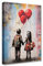 Tucocoo Room Wall Pictures Banksy Street Red Balloon Paintings 1 Piece Canvas Pop Art Little Girl and Boy Modern Artwork Home Decor for Living Room Framed Gallery-wrapped Ready to Hang 40 x 60 cm