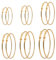 6 Paar Edelstahl-Creolen, Große Statement-Ohrringe für Damen, Tropfen-Design, Gold