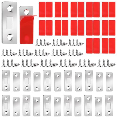 Tanstic 12 Pack Cabinet Magnetic Catch, Ultra Thin Cabinet Door Magnets, Stainless Steel Magnetic Cabinet Latches Magnetic Adhesive Drawer Magnet Catch for Kitchen Door Closet Drawer