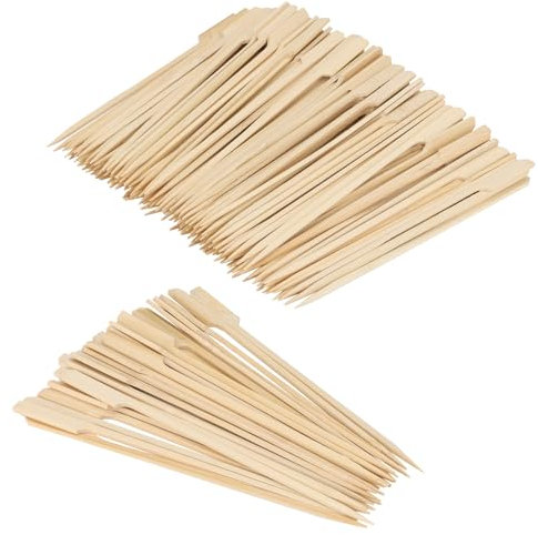 JOIKIT 300 Pcs 21cm Bamboo Paddle Skewers, 8 Inch Wooden Sticks Paddle, Natural Bamboo Barbecue Skewers for BBQ Grill, Vegetables, Meat, Fruits
