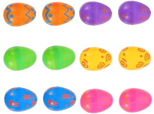TOYANDONA 12st Ostereier Ostern Osterkörbchen Leckereien Osterei-verzierung Riesiges Osterei Osterdekoration Ei Gefälschte Eier Spielzeug Partybedarf Plastik Selbstgemacht