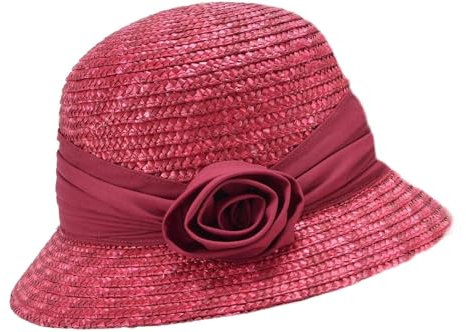 Seeberger Damen Sonnenhut Damenstrohhut eleganter Strohhut-Glocke mit Blume & UV-Schutz 80 Lila
