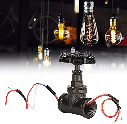 Vintage 1/2-Zoll-Absperrventil-Lichtschalter, Einzigartiges Retro-Design, Hochwertiges Eisenmaterial, Einfache Steuerung, Einfache Installation, Sanitärleuchte, Tischröhrenleuchte