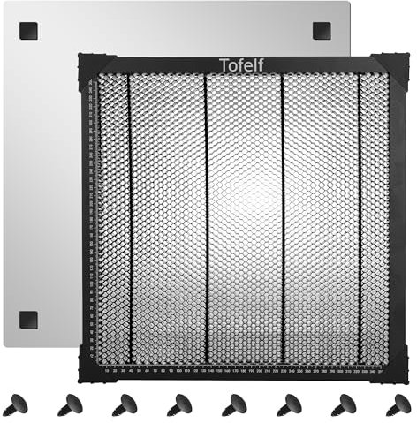Tofelf Honeycomb - Tavolo a nido d'ape per macchina per incisione laser, 400 x 400 x 22 mm, con piastra in alluminio, compatibile con diverse macchine per incisione