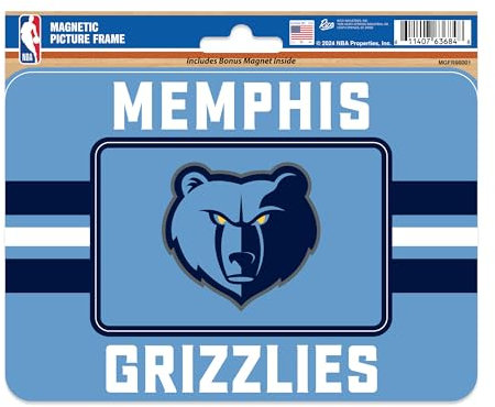 Rico Industries NBA Basketball Brooklyn Nets Stripes Magnetischer Bilderrahmen (12,7 x 17,1 cm) & Magnet-Kombi-Set – Heimdekoration – Regrigerator, Büro, Küche