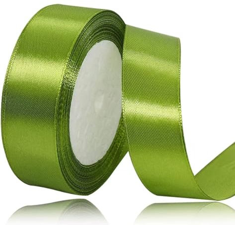 Geschenkband Olivgrün 25 mm Breit,23 Meter Satinbänder Olivgrün Stoff Schleifenband Kunsthandwerk,Hochzeitsdekoration, Weihnachten, Haarbögen, Blumensträuße, Geburtstag und Geschenkverpackung