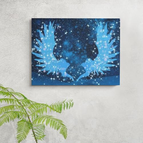 JIUJIUJIU Canvas Poster Artwork Angel Wings Wall Art Murals Prints and Paintings for Living Room Room Decoration