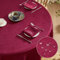 Softalker Tischdecke Weihnachten Rund 160 Weinrot abwaschbar Jacquard-Wellenmuster Wasserabweisend Abwischbar Fleckschutz Tischtuch Tablecloth für Outdoor Draußen Party Geburtstag Silvester Hochzeit