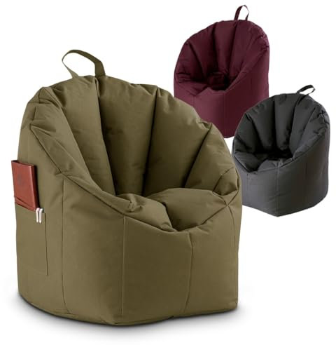Amago home Sitzsessel Sitzsack Sessel Garten ø60 H75 cm Gamingsessel Outdoor Big Bamba sehr formstabil fest Farbe beige - Taupe