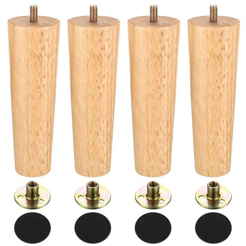 4 Pcs Patas de Muebles de Madera, Patas Muebles Madera 15 cm, Patas para Muebles de Madera, Patas para Mesas, Patas de Madera, Patas de Recambio para Sofá TV Armario Escritorio Cama