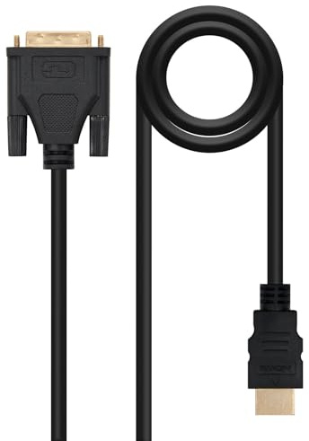 Blendend DVI auf HDMI Kabel mit DVI 18+1 Stecker auf HDMI Typ A Stecker, Länge 3,0 Meter, ideal zum Anschluss von Geräten mit DVI-Ausgang an Displays mit HDMI-Eingang.