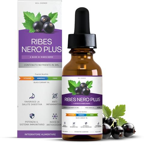 Ribes Nigrum Diuretico Drenante Forte Potente Detox Fegato Depurativo in gocce 300 Ml per Vie Urinarie Tossine Funzione Epatica Made in Italy