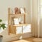 [en.casa] Wandregal Tingvoll Hängeregal 85 x 65 x 34 cm Bücherregal schwimmendes Regal mit Einer Ablage und einem Schrank Schweberegal Bambus in Naturfarben