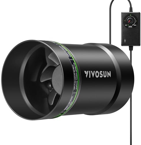 VIVOSUN Inline Rohrventilator 100mm, 221m³/h Drehzahlregler Rohrlüfter | Leiser Abluftventilator mit EC Motor für HVAC, Growzelt, Gewächshaus, Keller, Garage, Bad, Küche, Dachboden, 3D-Drucker