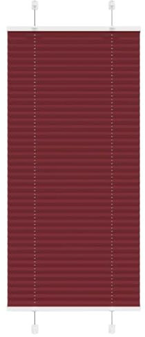 vidaXL Plissee Bordeauxrot 60x100 cm Stoffbreite 59,4 cm Polyester, Faltrollo, Klemmfix, Plisseerollo, Jalousie, Rollo, Plisseerollo für Fenster