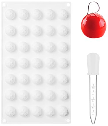 1 Stück Silikon-Backform, 1 Stück Tropfer, Kugel-Dessertform, Schokoladenform, Kugel-Trüffelform, Diy-Kugelform, Geeignet Für Eiswürfel, Gelee, Süßigkeiten
