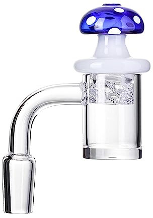 Glas Quarz Banger 14mm männlicher Adapter Gelenkkopf mit Glasblase Carb Cap und 4 PCS 6mm klare Terp Perlen