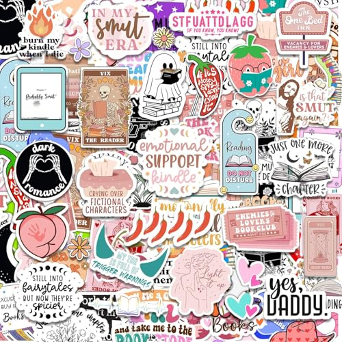 Bdfgh 120 Pcs Kindle Stickers, Scrapbook Accessories Vinyl Decals for Kindle, Journaling Supplies for Girls, Pink Book Journal Stickers for Ipad Laptop eBook Readers Holographic Gift for Water Bottle