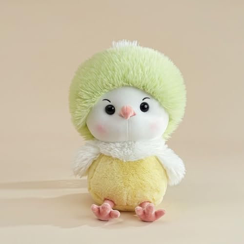 AQCQDQ Huhn Plüschtier, Kuscheltier Küken, Kuscheltier Huhn Simuliertes Tier Huhn Kuscheltier Kawaii Spielzeug, Niedliches Plüschtier zum Kuscheln und Spielen, für Kinder & Erwachsene (28cm,Grün)