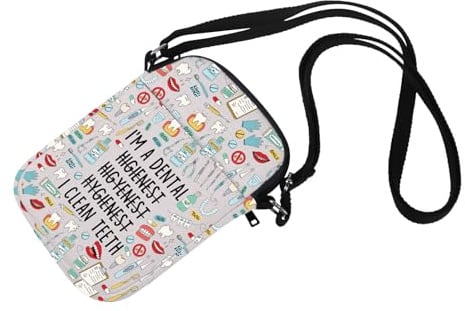 Lustiges Geschenk für Zahnarzt, Umhängetasche, Zahnarzt, Abschlussgeschenk, Geschenk für Zahnarzt, Studenten, Abschlussgeschenk, Tasche für saubere Zähne, 7.1 x 8.3 x 0.8 inches