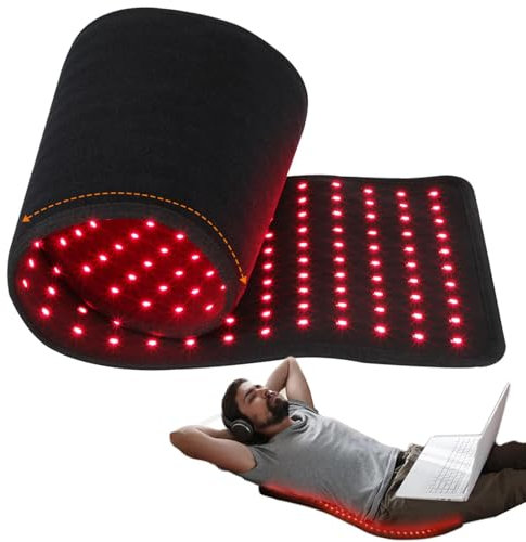 Mavdecll Estera De Terapia De Luz Roja para El Cuerpo, Almohadilla Térmica con Perla LED De 360 Piezas, Luz Roja De 660 NM Y 850 NM, 5 Niveles De Temperatura Ajustables, Tiempo De 10-90 Minutos