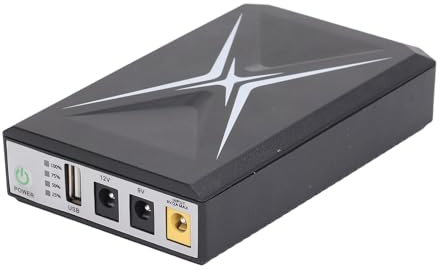 Mini UPS Backup Battery Backup, 10400Mah Alimentatore Uninterrupt 5v DC 2A Power Bank per la Telecamera di Sicurezza del Router Wifi, Artigianato Superiore e Prestazioni, Ampia compatibilità,