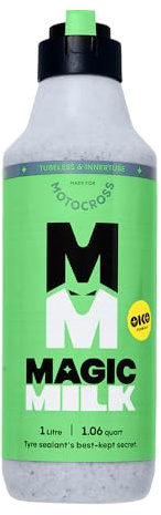 Magic Milk Motocross Bike Tyre Sealant – With Innovative Cap for Easy Application – Seals 9mm Punctures in Dirt Bike, Scooter and Moped Tyres – CO2 Cartridge Compatible