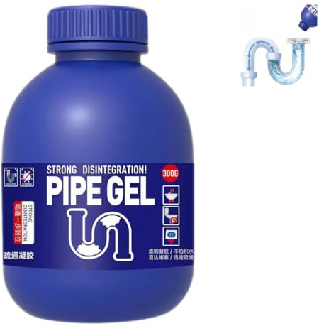 Extra Stark, Power Gel Rohrfrei Abflussreiniger, power gel rohrfrei, Sink Und Drain Cleaner, Für Küche, Bad, Toilette & Balkon Alle Rohre, entfernt Verstopfungen (1x300 g)