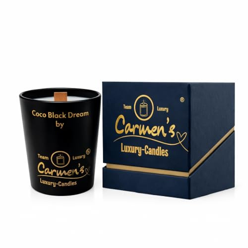 Coco Black Dream – Kokos Duftkerze aus natürlichem Kokoswachs mit Coconut Bay Duft im Luxusglas, handgefertigte Kerze mit langer Brenndauer, Premium Raumduft für Wohnzimmer, Spa & Geschenkidee