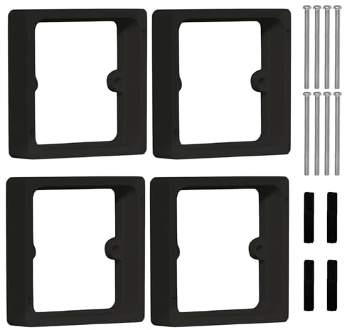 4pcs 20mm Electrical Socket Spacer, Black Light Switch Spacer, Single-Gang Base Box Extender for UK, Suitable for Light Switches or Sockets on Tiled or Panel Walls.