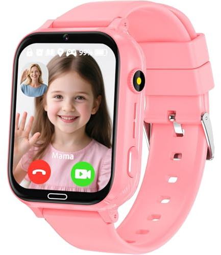 Smart Watch for Kids Smart Watch with GPS Tracker, 4G, Video Call & SOS Kids Smartwatch for Boys & Girls Ages 5-18, IP68 Waterproof Watch Phone with Games