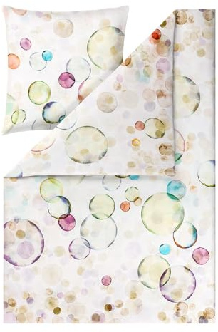 ESTELLA Bettwäsche Jasmine | Multicolor | 155x220 cm + 80x80 cm | seidig-glänzende Oberfläche | pflegeleicht & trocknerfest | atmungsaktiv & anschmiegsam | 100% Baumwolle
