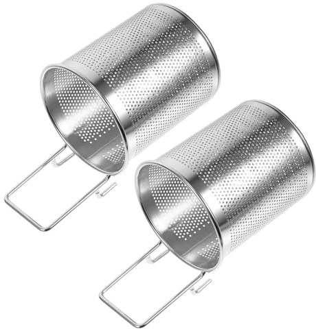 TOVINANNA Contenitori per Cottura Pasta Separata in Acciaio Inox, 2 Pezzi, con Manico e Gancio, per Filtrare Noodles e Pasta in Pentola