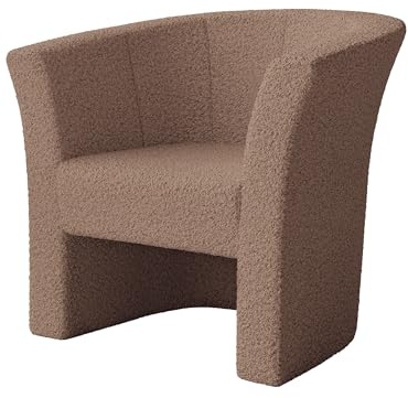 Mirjan24 Cocktailsessel Noliaw Boucle, Design Polstersessel Clubsessel Bürosessel Relaxsessel Loungesessel Einzelsessel Sessel Club Möbel (Lambi 04)